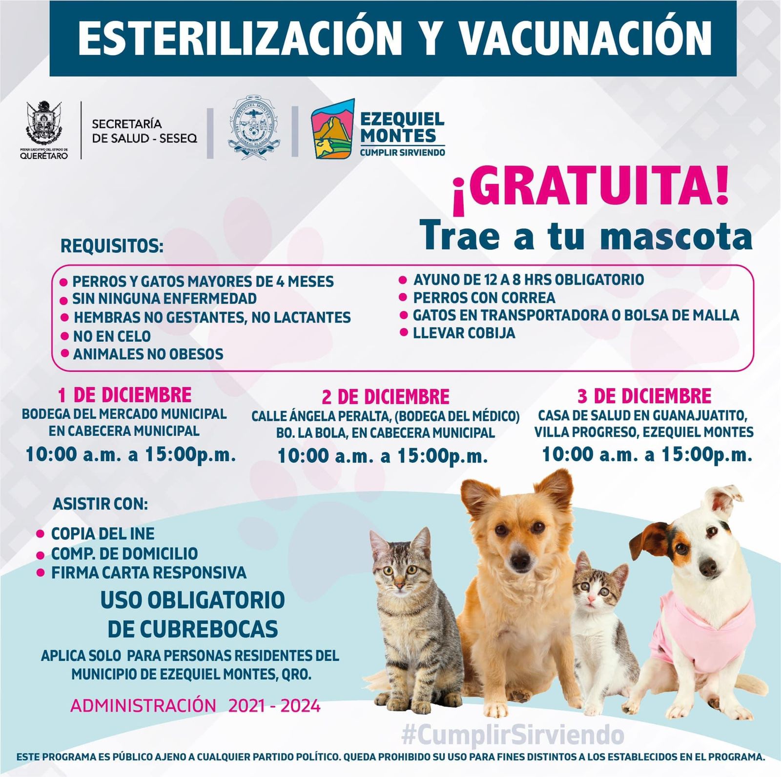 Anuncia Lupita Pérez campaña de esterilización y vacunación antirrábica Ezequiel Montes.