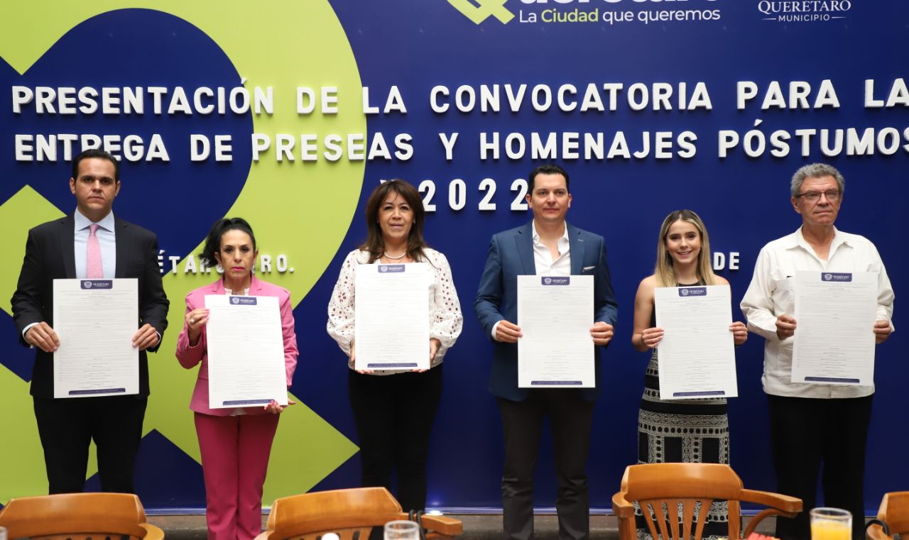 Convoca Ayuntamiento de Querétaro a postular los mejores perfiles para recibir una Presea u Homenaje Póstumo