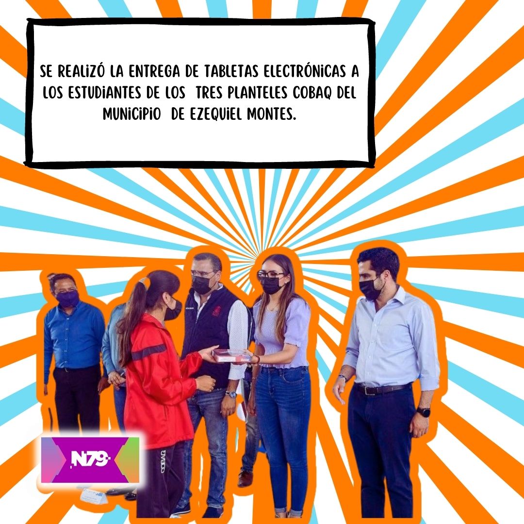 se realizó la entrega de tabletas electrónicas a los estudiantes de los tres planteles COBAQ del municipio de Ezequiel Montes.