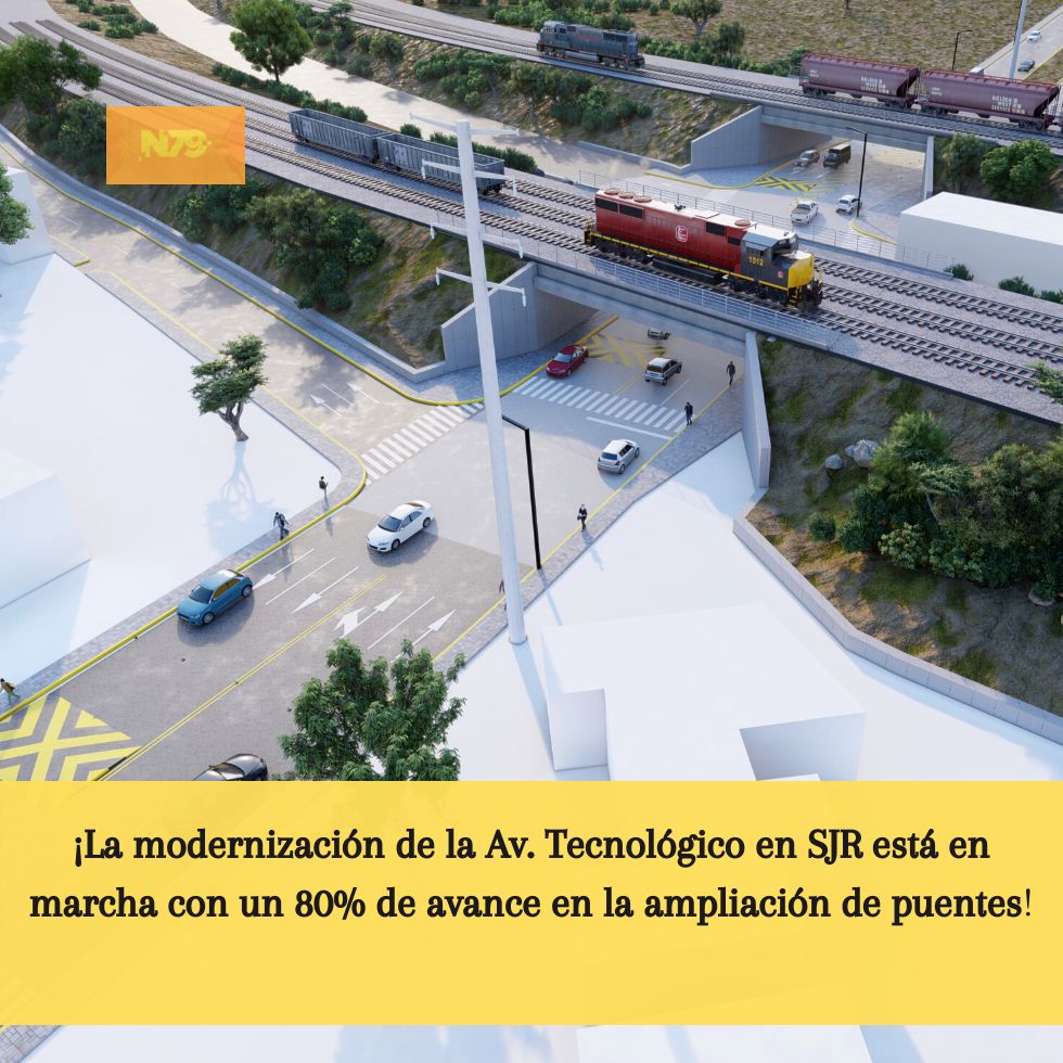 ¡La modernización de la Av. Tecnológico en SJR está en marcha con un 80% de avance en la ampliación de puentes!