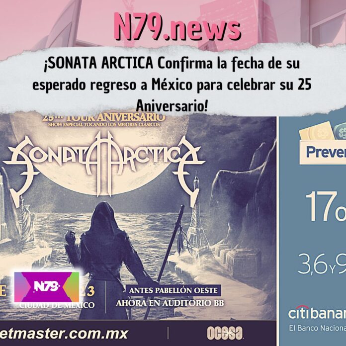 ¡SONATA ARCTICA Confirma la fecha de su esperado regreso a México para celebrar su 25 Aniversario!
